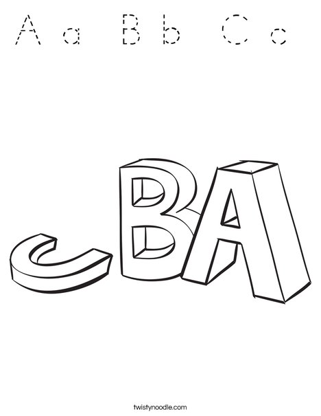 ABC Blocks Coloring Page