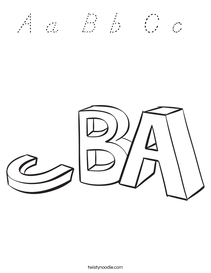 A a  B b  C c  Coloring Page