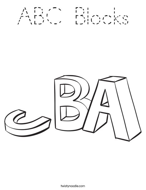 ABC Blocks Coloring Page