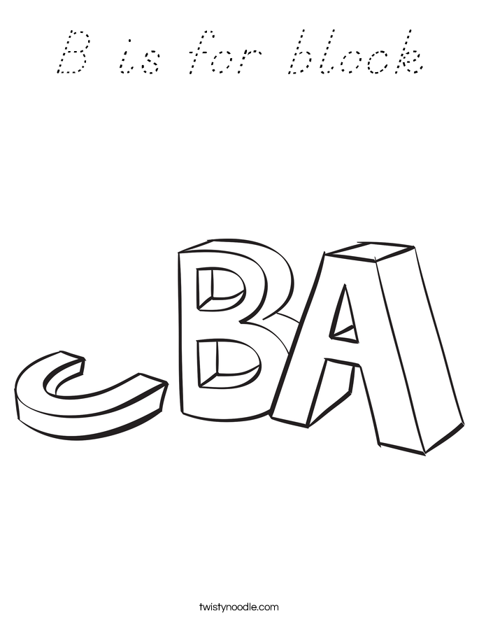 B is for block Coloring Page