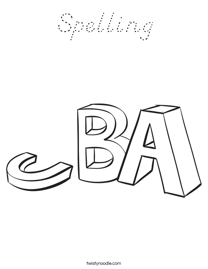 Spelling Coloring Page