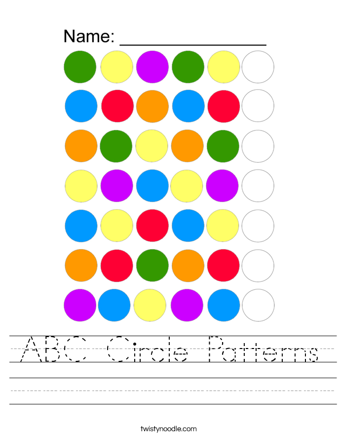 ABC Circle Patterns Worksheet - Twisty Noodle