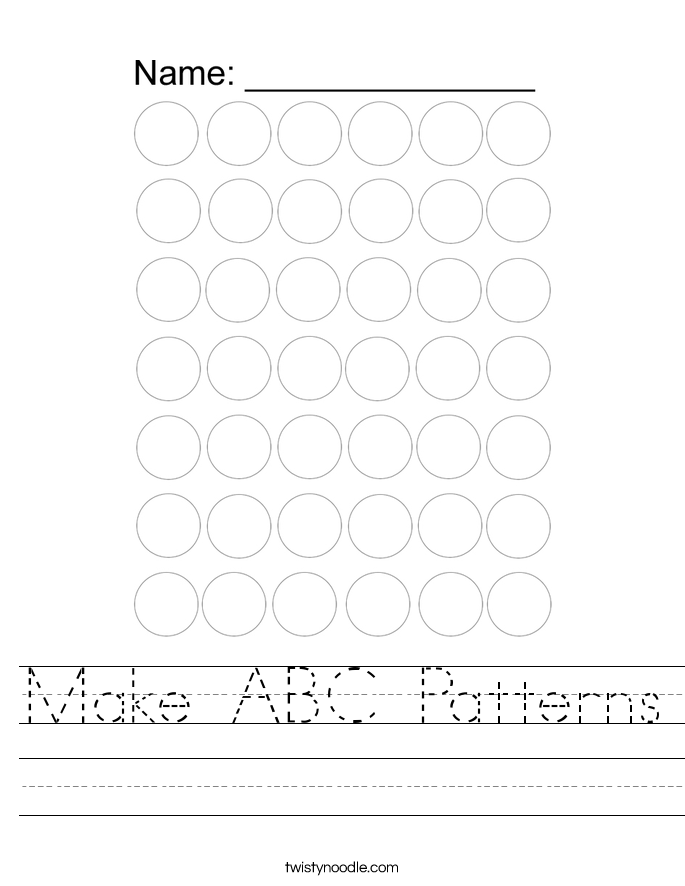 make abc patterns worksheet twisty noodle