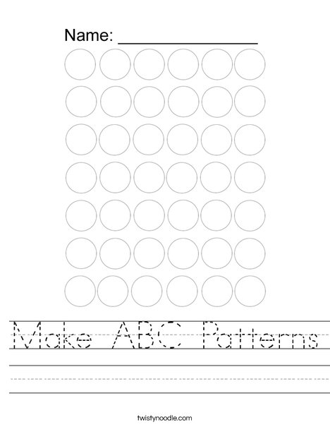 make abc patterns worksheet twisty noodle