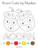 Acorn Color by Number Coloring Page