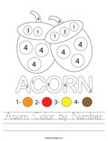 Acorn Color by Number Worksheet