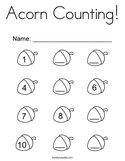 Acorn Counting Coloring Page