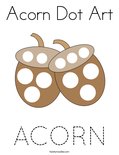 Acorn Dot Art Coloring Page