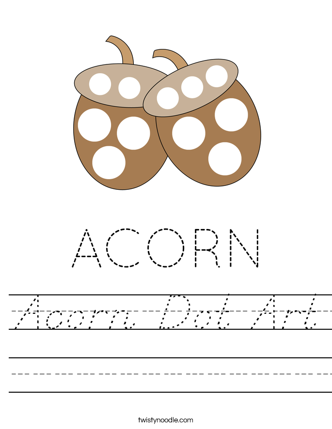 Acorn Dot Art Worksheet