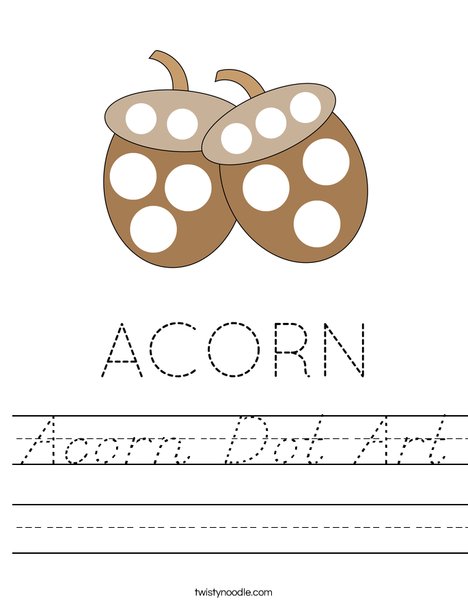 Acorn Dot Art Worksheet