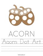 Acorn Dot Art Handwriting Sheet