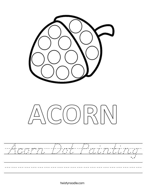Acorn Dot Painting Worksheet