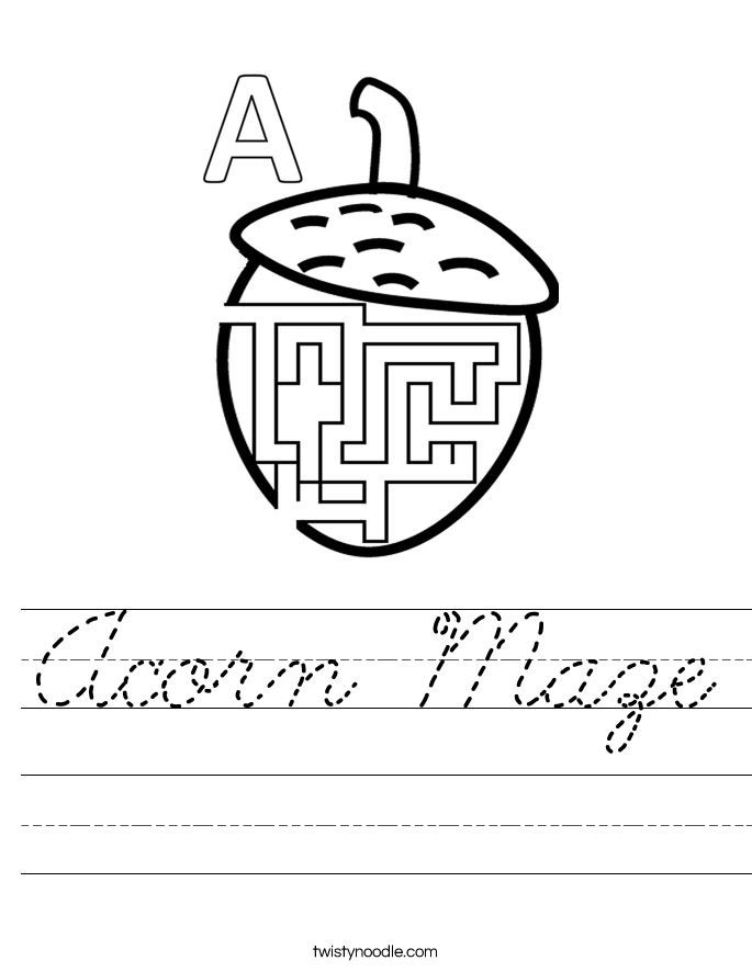 Acorn Maze Worksheet