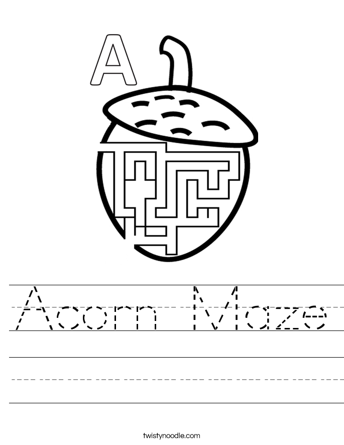 Acorn Maze Worksheet