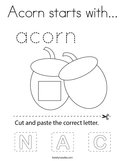 Acorn starts with Coloring Page