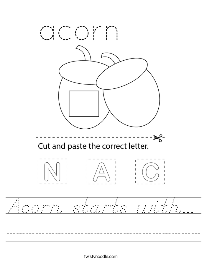 Acorn starts with... Worksheet