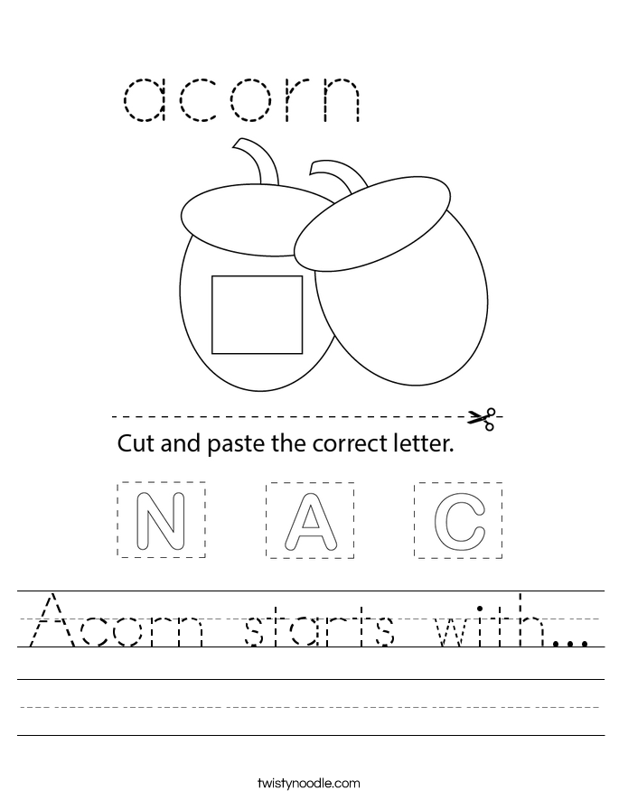 Acorn starts with... Worksheet