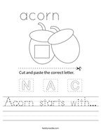 Acorn starts with Handwriting Sheet