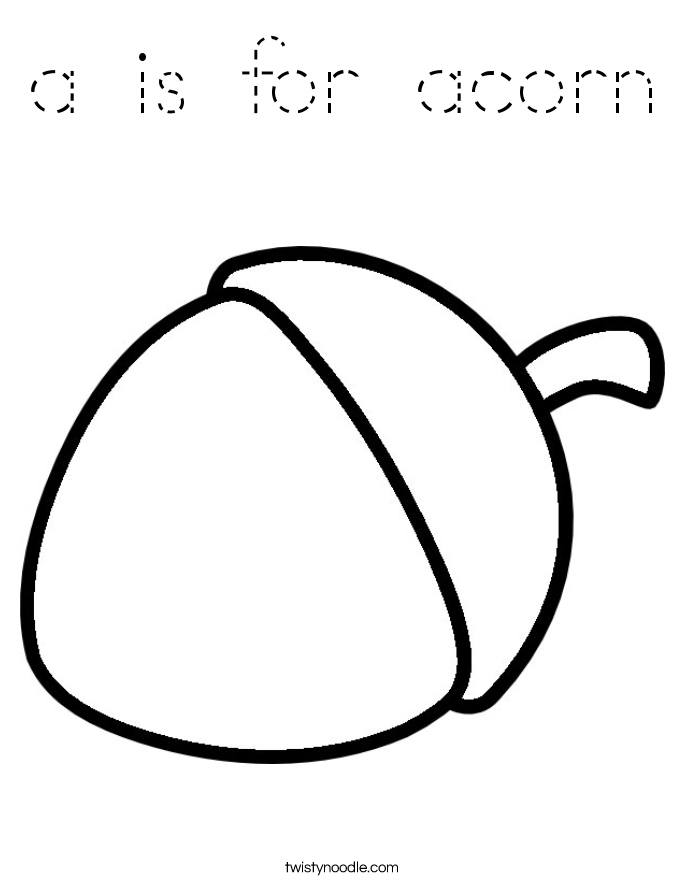 a is for acorn Coloring Page