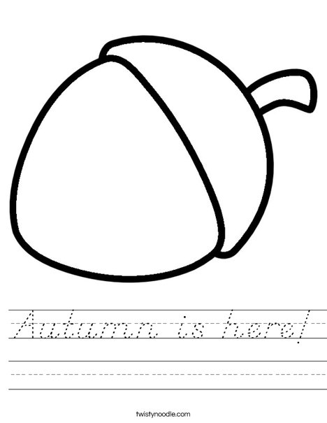 A is for Acorn Worksheet