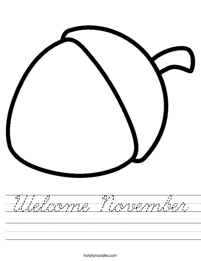 Welcome November Worksheet