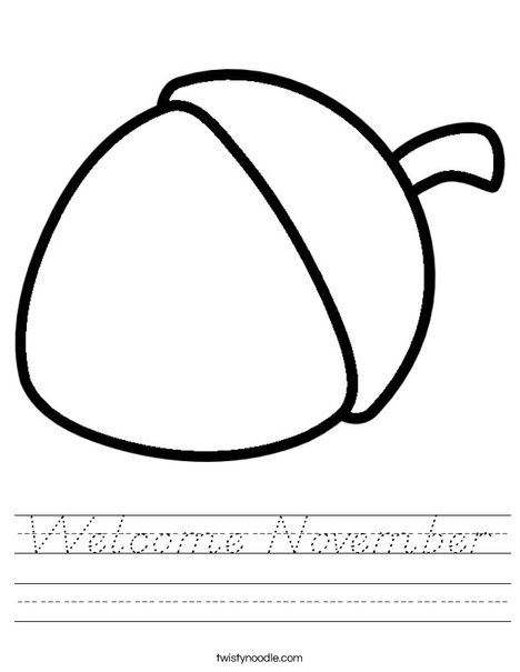 A is for Acorn Worksheet