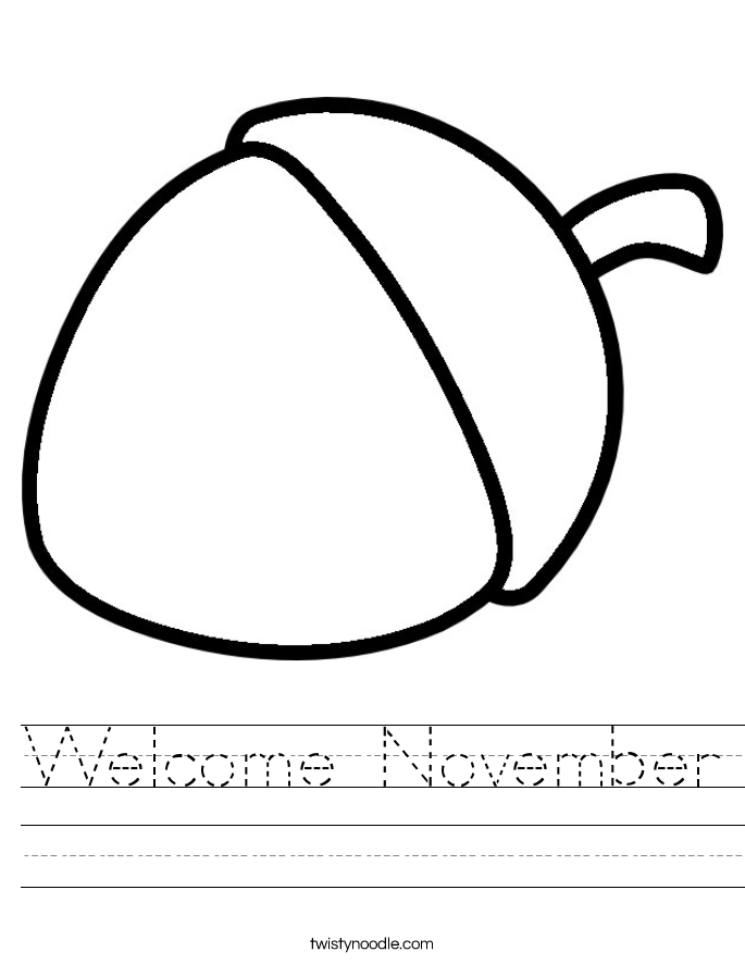 Welcome November Worksheet