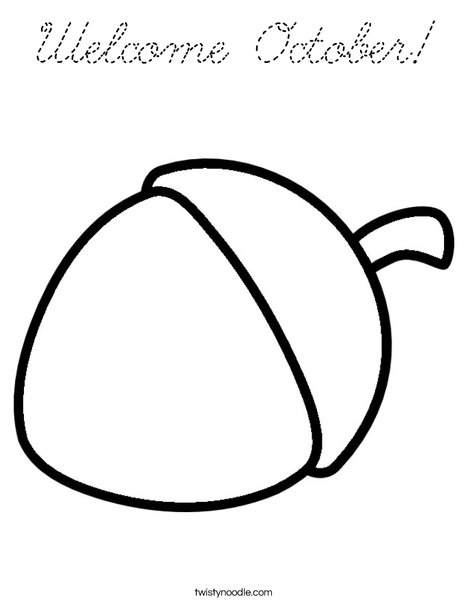 A is for Acorn Coloring Page