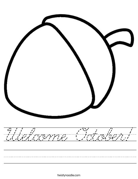 A is for Acorn Worksheet