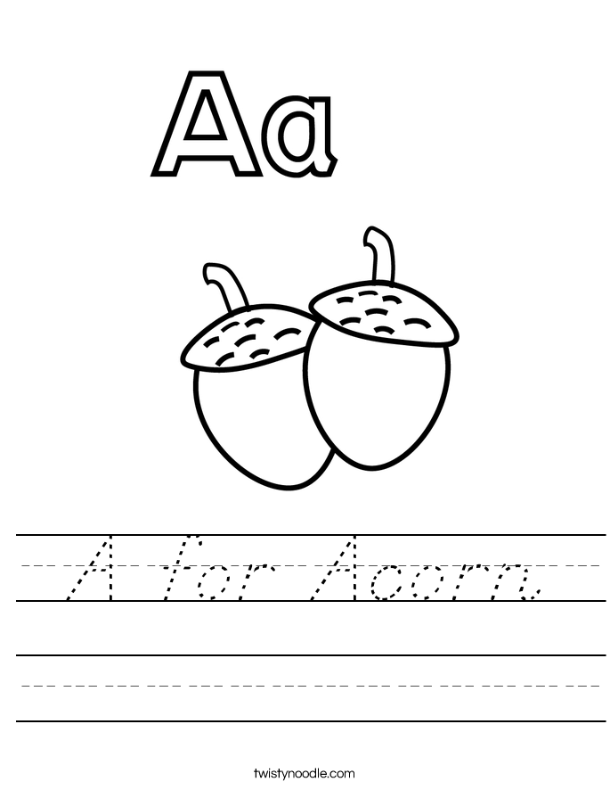 A for Acorn Worksheet