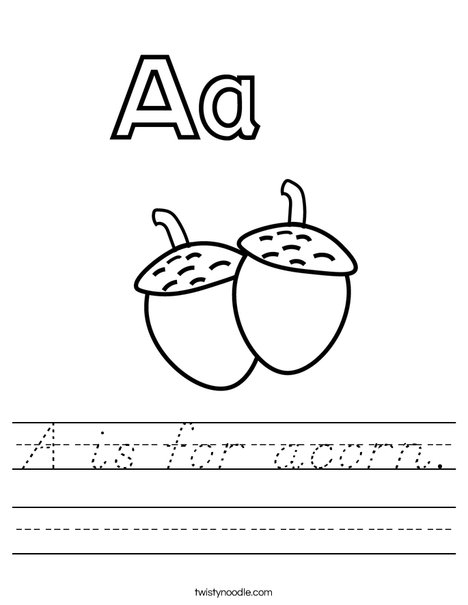Acorns Worksheet