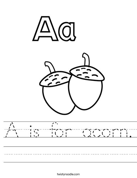 Acorns Worksheet