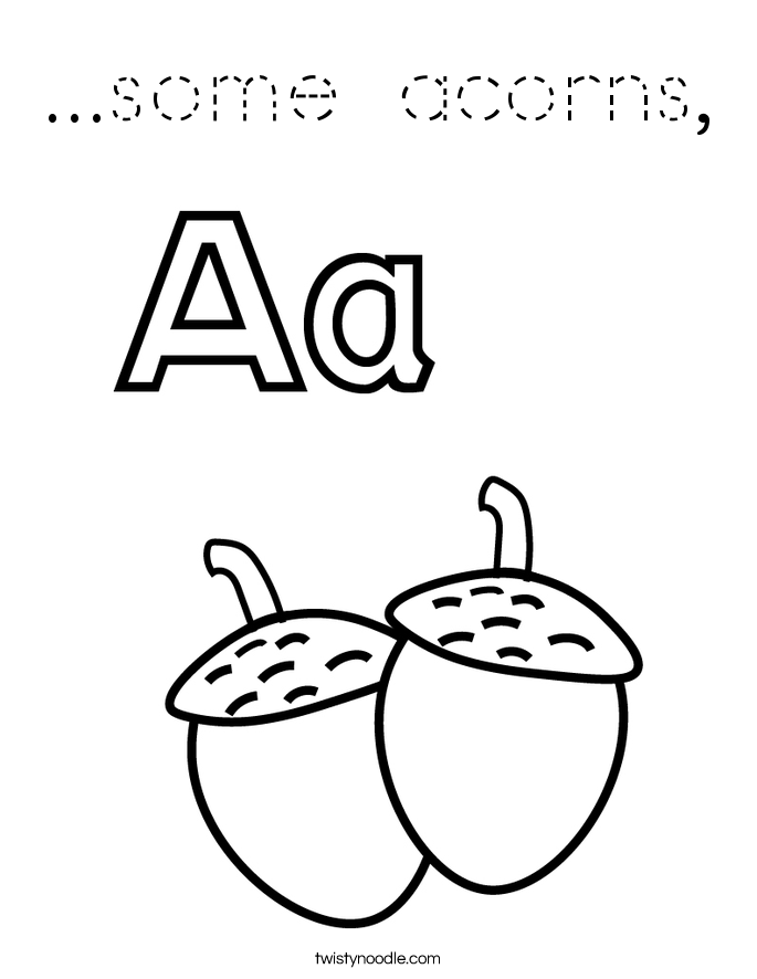 ...some acorns, Coloring Page