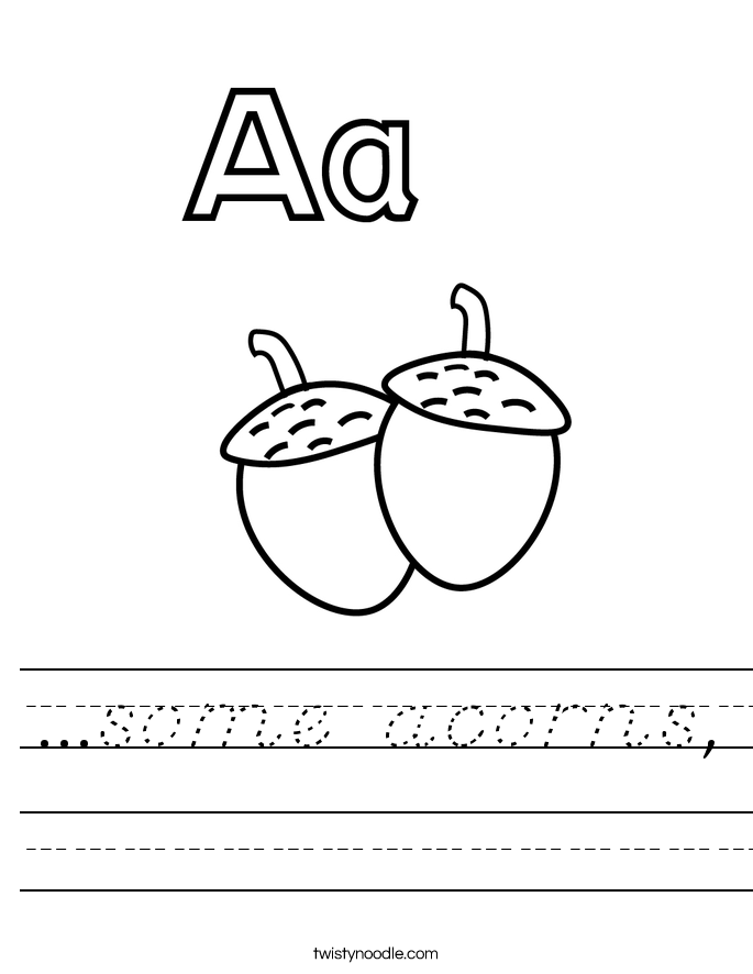 ...some acorns, Worksheet