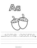 ...some acorns, Worksheet