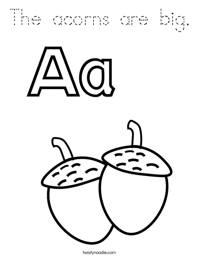 The acorns are big. Coloring Page