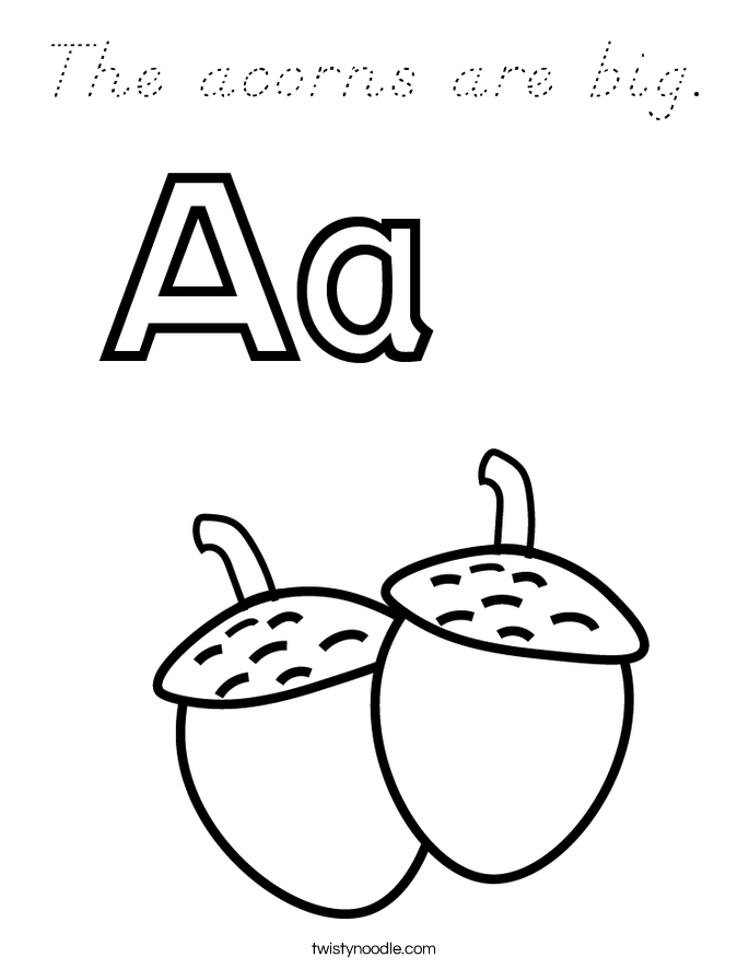 The acorns are big. Coloring Page