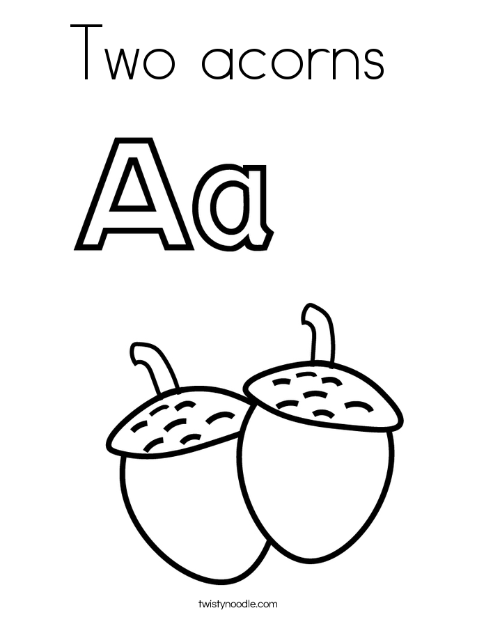 Two acorns  Coloring Page