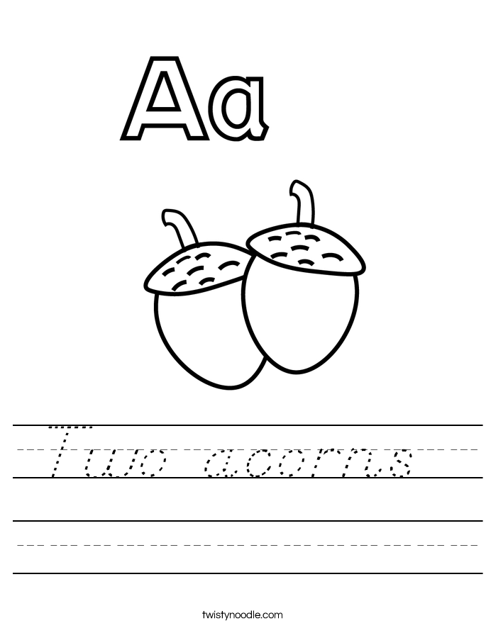 Two acorns  Worksheet