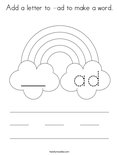 Add a letter to -ad to make a word. Coloring Page