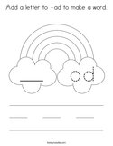 Add a letter to -ad to make a word Coloring Page