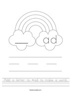 Add a letter to -ad to make a word Handwriting Sheet