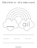 Add a letter to -ail to make a word. Coloring Page
