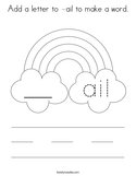 Add a letter to -ail to make a word Coloring Page