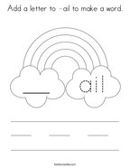 Add a letter to -ail to make a word Coloring Page