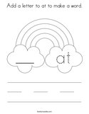 Add a letter to at to make a word Coloring Page