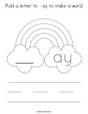 Add a letter to -ay to make a word Coloring Page