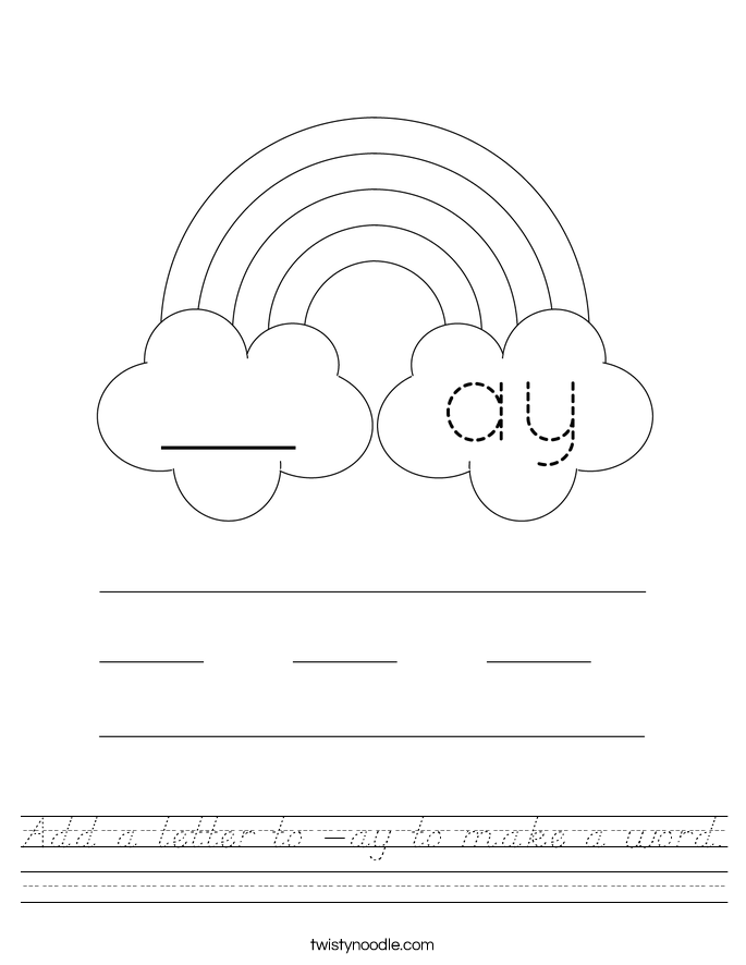 Add a letter to -ay to make a word. Worksheet