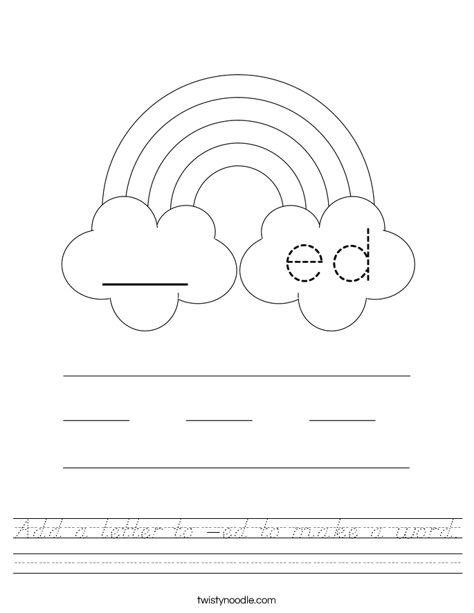 Add a letter to -ed to make a word. Worksheet