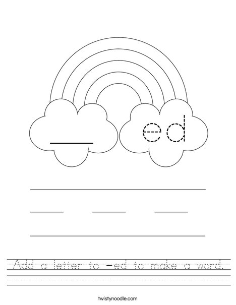 Add a letter to -ed to make a word. Worksheet